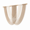 Tenture murale en macramé 100 x 100 cm beige et écru style bohème