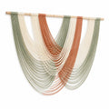 Décoration murale tissée 120 x 90 cm en coton vert crème terracotta style bohème