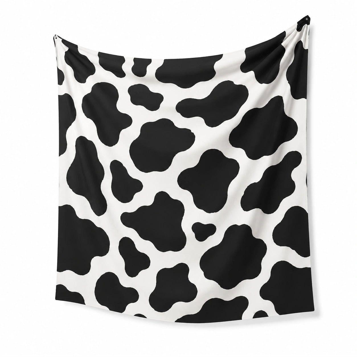 Tenture murale 150 x 130 cm en polyester blanc noir motif vache décoration intérieure
